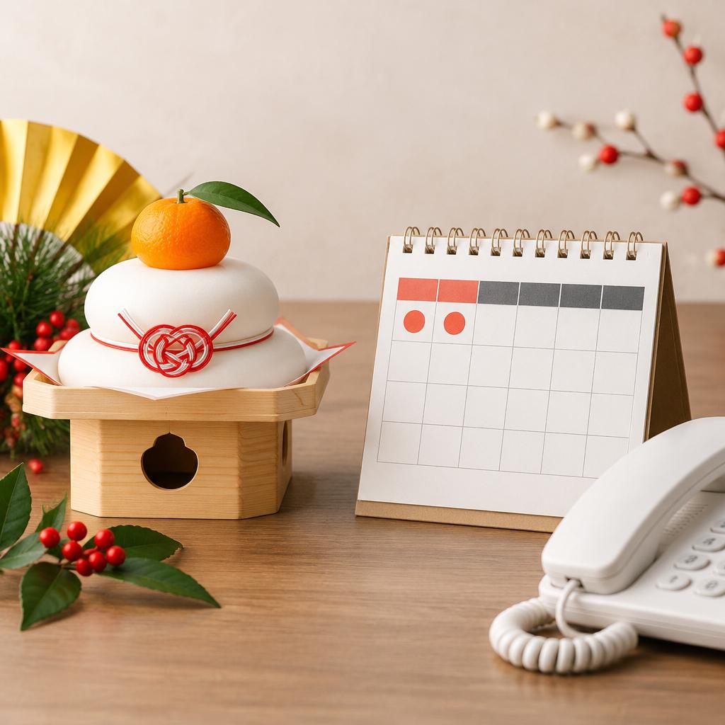 定休日は元旦(1/1・1/2)。来店前にご確認を